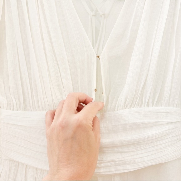 NWT Bronx & Banco Bianca V Neck Puff Sleeve Mini Dress White sz XS - Picture 11 of 13